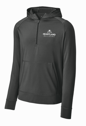 Unisex Performance Stretch Hooded 1/2 Zip | Heartland Builders