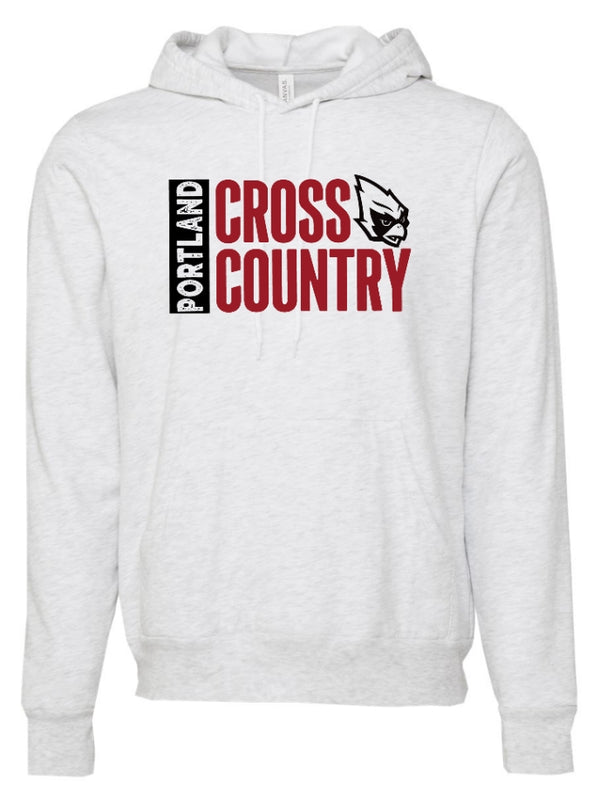 Portland HS Cross Country - Adult Fleece Hoodie Cardinal/Grey