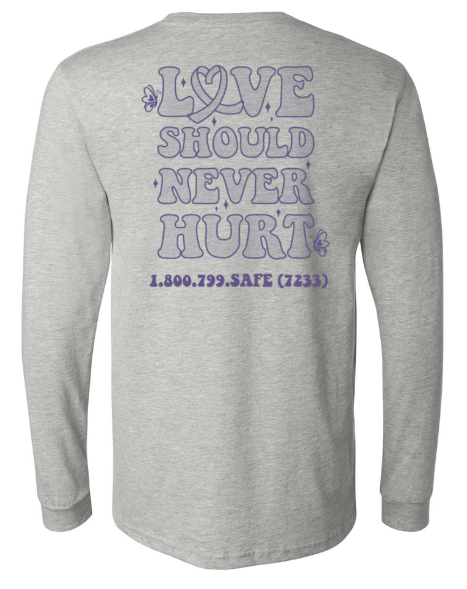 MDHHS - Domestic Violence Awareness - Adult Long Sleeve T-Shirt (Lavender, Purple, White)