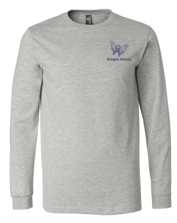 MDHHS - Domestic Violence Awareness - Adult Long Sleeve T-Shirt (Lavender, Purple, White)