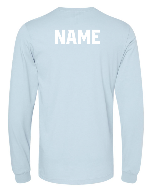 Okemos Cheer Winter 2024 - Adult Long Sleeve T-Shirt (Black, Blue) PERSONALIZATION OPTIONAL