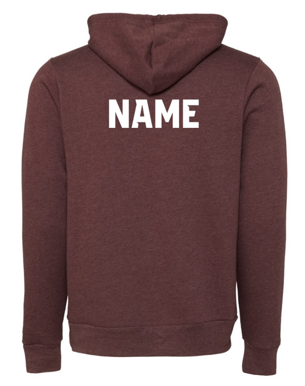 Okemos Cheer Winter 2024 - Adult Fleece Hoodie (Black, Maroon) PERSONALIZATION OPTIONAL