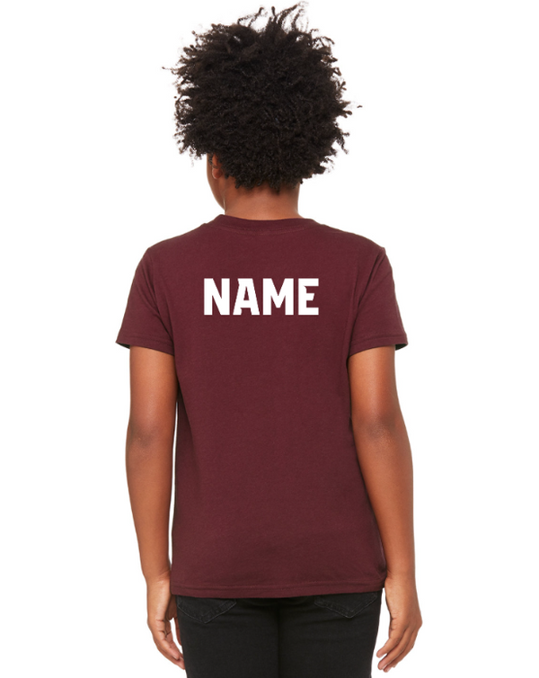 Okemos Softball Club - Youth T-Shirt - Maroon/Dark Grey (Name Optional)