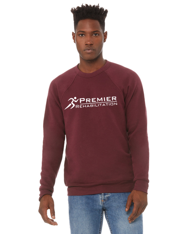 Premier Rehabilitation - Unisex Fleece Crewneck Sweatshirt (Black - Maroon - Blue Lagoon)