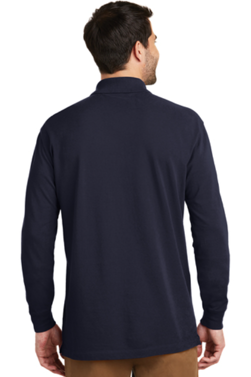 Montcalm Care Network - Embroidered EZ Cotton Long Sleeve Polo (Navy / Sterling Grey)