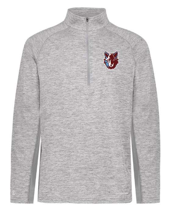 Okemos Girls Basketball - Holloway - Electrify CoolCore® Quarter-Zip Pullover ~ Grey Heather / Maroon Heather ~