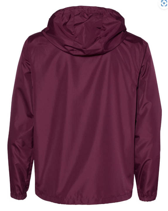 Okemos Archery 2025 - Lightweight Windbreaker Full Zip Jacket -- Black/Graphite / Maroon