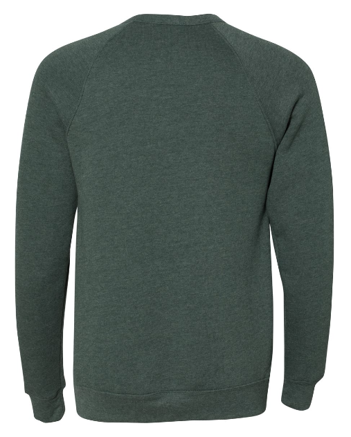 St. Patrick's Shamrocks - Fleece Raglan Crewneck Sweatshirt  -- Forest Green / Grey