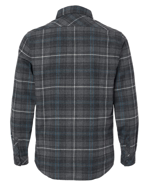 Mid-MI Biking Flannels - Open Pocket Flannel Shirt  -- Charcoal / Blue