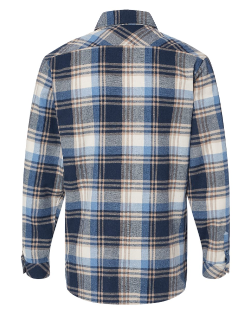 Mid-MI Biking Flannels - Open Pocket Flannel Shirt  -- Blue / Ecru