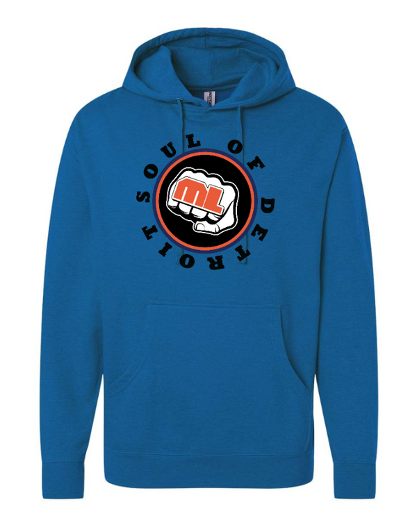 Soul of Detroit - Midweight Hooded Sweatshirt (Grey / Royal)