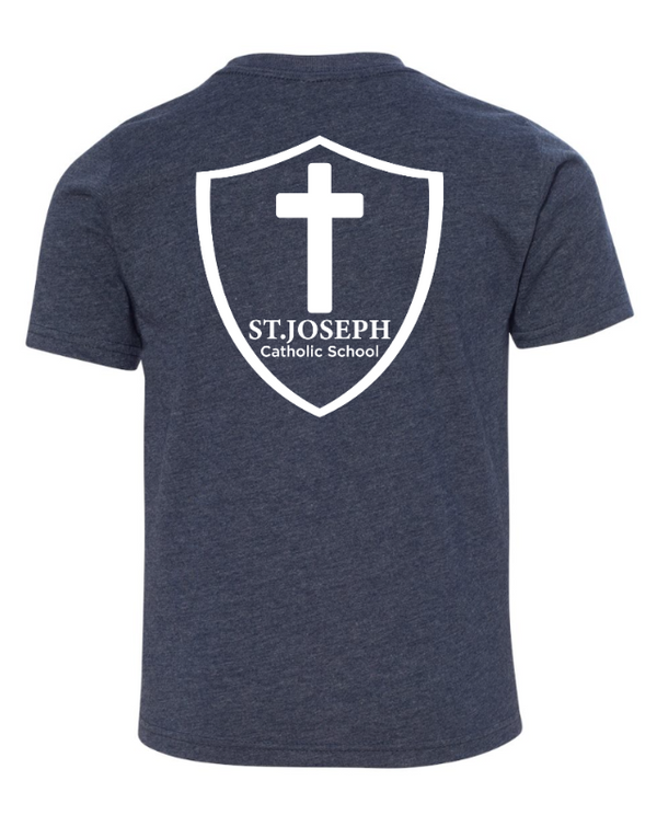 St. Joseph Catholic School - Youth T-Shirt (Be Brave) Black/ Navy