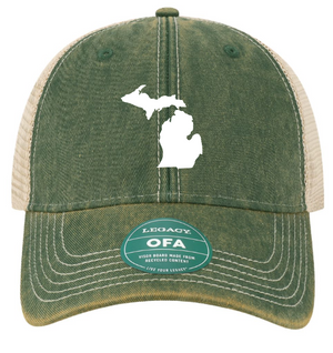 Green State of Michigan Trucker Hat