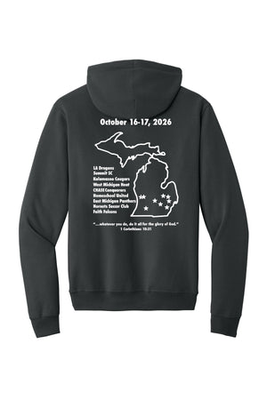 LA Dragons Fall Tournament 2026 Hoodie Coal Grey back view