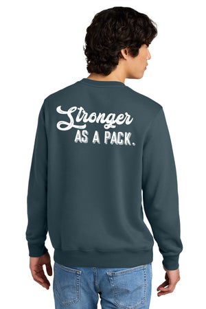 Okemos Fall Staff Shop Crewneck Deep Steel Blue back view