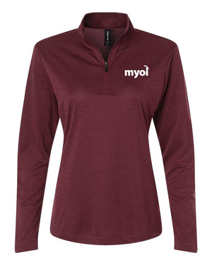 MYOI Allegan/Barry Fall Fundraiser Quarter Zip Maroon Melange front view