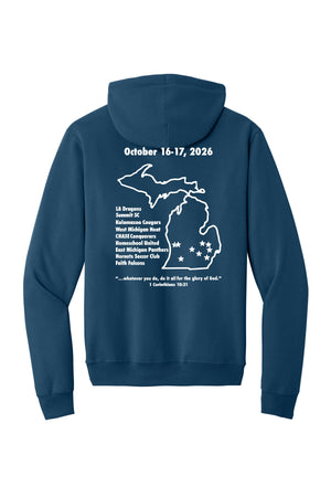 LA Dragons Fall Tournament 2026 Hoodie Neptune Blue back view