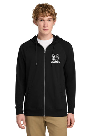 Okemos Fall Staff Shop Zip Up Hoodie Black front view