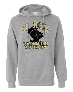 St. Johns Warriors for Christ Hoodie Grey Heather front view