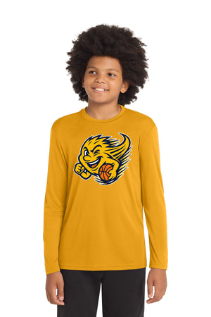 Grand Ledge MS Basketball Player Packs Long Sleeve Gold front view