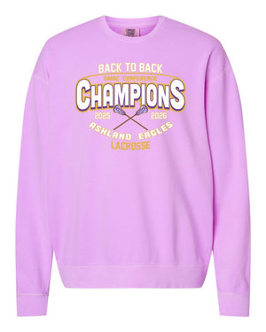 Ashland University Lacrosse Crewneck Neon Violet front view