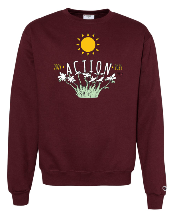 Custom Apparel - Screen Printing - Action Captain Crewnecks - Powerblend Crewneck Sweatshirt - Maroon - Action Captain Crewnecks - 16863