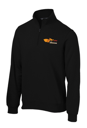 Custom Printed Apparel | Adult Unisex Custom 1/4 Zip - Black Sweatshirt | LA Dragons - LA Dragons - 19284