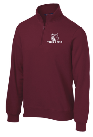 Custom Printed Apparel | Adult Unisex Custom 1/4 Zip Fleece - Maroon | Okemos Track & Field 2026 - Okemos Track & Field 26 - 19165