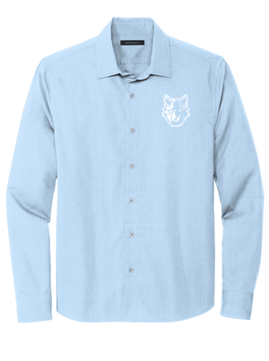 Custom Printed Apparel | Adult Unisex Custom Button Up Shirt - Stretch Long Sleeve | Okemos Staff - Okemos Staff S26 - 19087