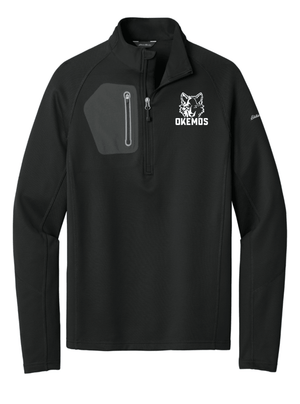 Custom Printed Apparel | Adult Unisex Custom Half Zip - Black Performance Fleece | Okemos Staff - Okemos Staff S26 - 19087