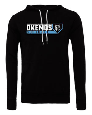 Custom Printed Apparel | Adult Unisex Custom Hoodie - Black Home Plate Design | Okemos Softball - OHS Softball - 19026