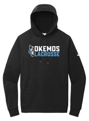 Custom Printed Apparel | Adult Unisex Custom Hoodie - Black Nike Therma - FIT | Okemos Lacrosse - Okemos Lacrosse - 19208