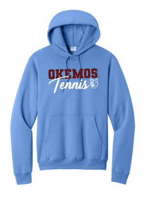 Custom Printed Apparel | Adult Unisex Custom Hoodie - Carolina Blue | Okemos Tennis - Okemos Tennis - 19219