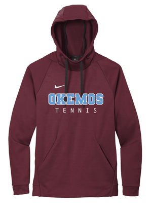 Custom Printed Apparel | Adult Unisex Custom Hoodie - Maroon Nike | Okemos Tennis - Okemos Tennis - 19219