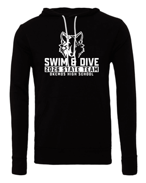 Custom Printed Apparel | Adult Unisex Custom Hoodie | Okemos Swim & Dive 2026 State Team - OHS 26 State Swim - 19040