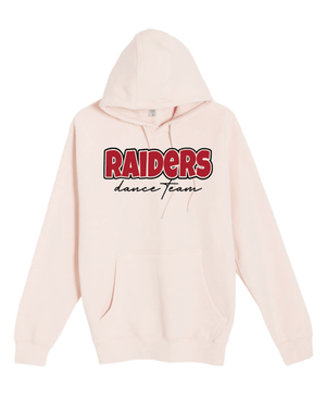 Custom Printed Apparel | Adult Unisex Custom Hoodie - Pale Pink with Red Print | Portland Dance Team - Portland Dance - 19139