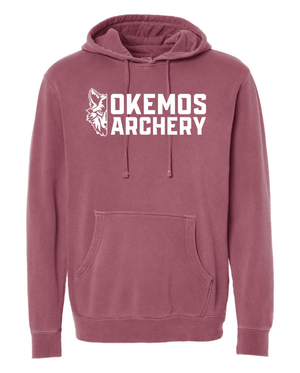 Custom Printed Apparel | Adult Unisex Custom Hoodie - Pigment Dyed | Okemos Archery - Okemos Archery - 19224