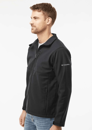 Custom Printed Apparel | Adult Unisex Custom Jacket - Black Columbia Soft Shell | Okemos Clay Target Team - Okemos Clay Target - 19202