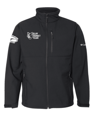 Custom Printed Apparel | Adult Unisex Custom Jacket - Black Columbia Soft Shell | Okemos Clay Target Team - Okemos Clay Target - 19202