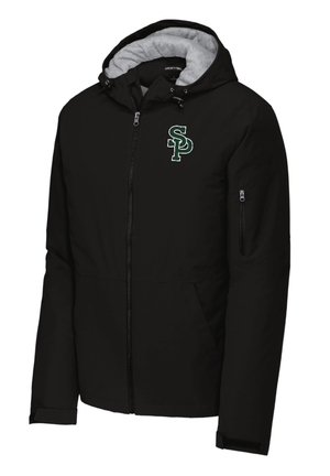 Custom Printed Apparel | Adult Unisex Custom Jacket - Black Insulated Waterproof | St. Patrick Baseball/Softball - SP Baseball Softball - 19209/19212