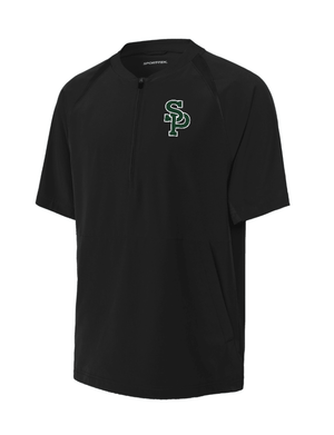 Custom Printed Apparel | Adult Unisex Custom Jacket - Black Short Sleeve 1/2 Zip | St. Patrick Baseball/Softball - SP Baseball Softball - 19209/19212