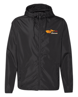 Custom Printed Apparel | Adult Unisex Custom Jacket - Black Windbreaker | LA Dragons - LA Dragons - 19284