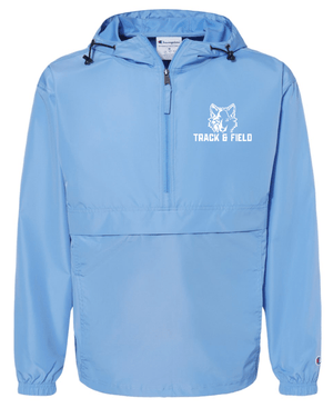 Custom Printed Apparel | Adult Unisex Custom Packable Anorak Jacket - Light Blue | Okemos Track & Field 2026 - Okemos Track & Field 26 - 19165