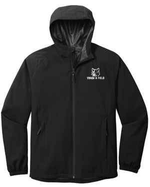 Custom Printed Apparel | Adult Unisex Custom Rain Jacket - Black | Okemos Track & Field 2026 - Okemos Track & Field 26 - 19165