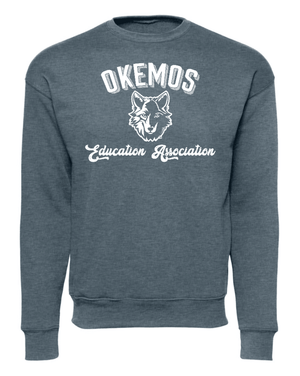 Custom Printed Apparel | Adult Unisex Custom Sweatshirt - Blue Crewneck | Okemos Staff - Okemos Staff S26 - 19087