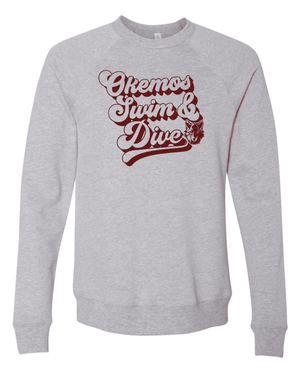 Custom Printed Apparel | Adult Unisex Custom Sweatshirt - Cursive Design | Okemos Swim & Dive - Okemos Swim - 19007
