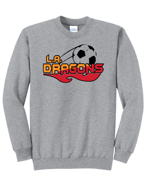 Custom Printed Apparel | Adult Unisex Custom Sweatshirt - Grey Crewneck | LA Dragons - LA Dragons - 19284