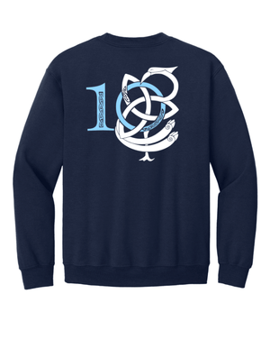 Custom Printed Apparel | Adult Unisex Custom Sweatshirt - Navy Crewneck | McCartney 10th Anniversary - McCartney 10th Anniversary - 19103