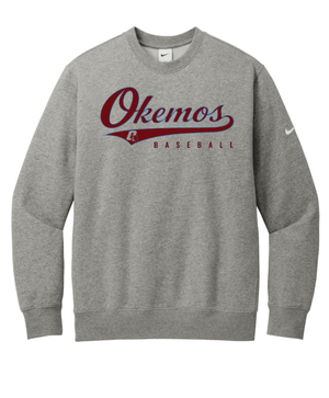 Custom Printed Apparel | Adult Unisex Custom Sweatshirt - Nike Crewneck | Okemos Baseball - Okemos Baseball 26 R1 - 19118