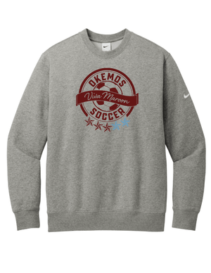 Custom Printed Apparel | Adult Unisex Custom Sweatshirt - Nike Crewneck | Okemos Girls Soccer - Okemos Soccer - 19319